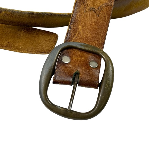 Rare Vintage Levis Stamped Logo Leather Thrashed Tattered Heavy Patina 1970s HTF - Picture 6 of 16